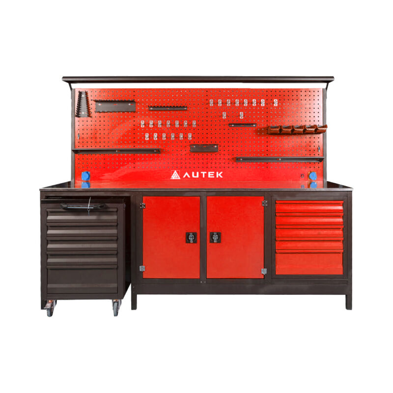 Autek Çalışma Tezgâhı 1 Arabalı 2 Dolaplı 5 Çekmeceli 2.40m