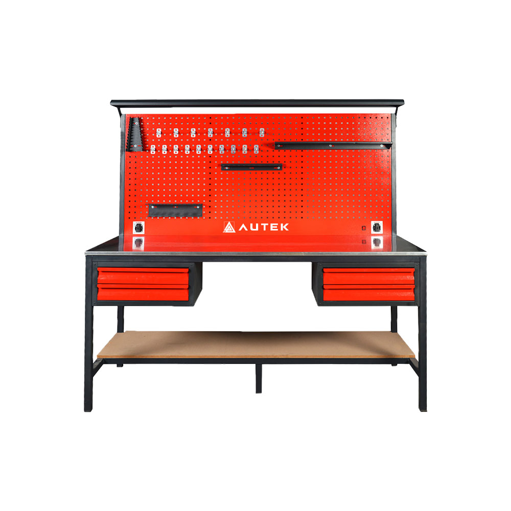Autek Çalışma Tezgâhı 4 Çekmeceli 2m Kırmızı