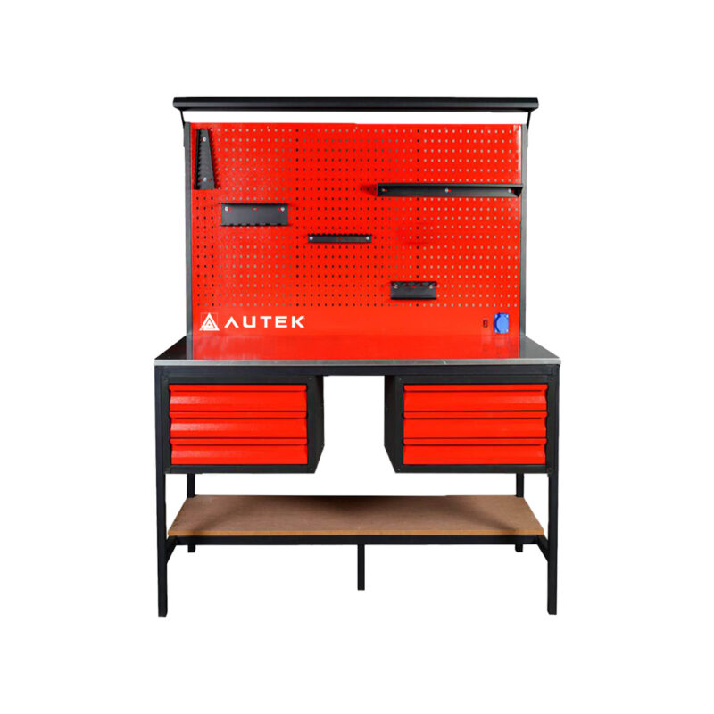 Autek Çalışma Tezgâhı 6 Çekmeceli 1.50m Kırmızı
