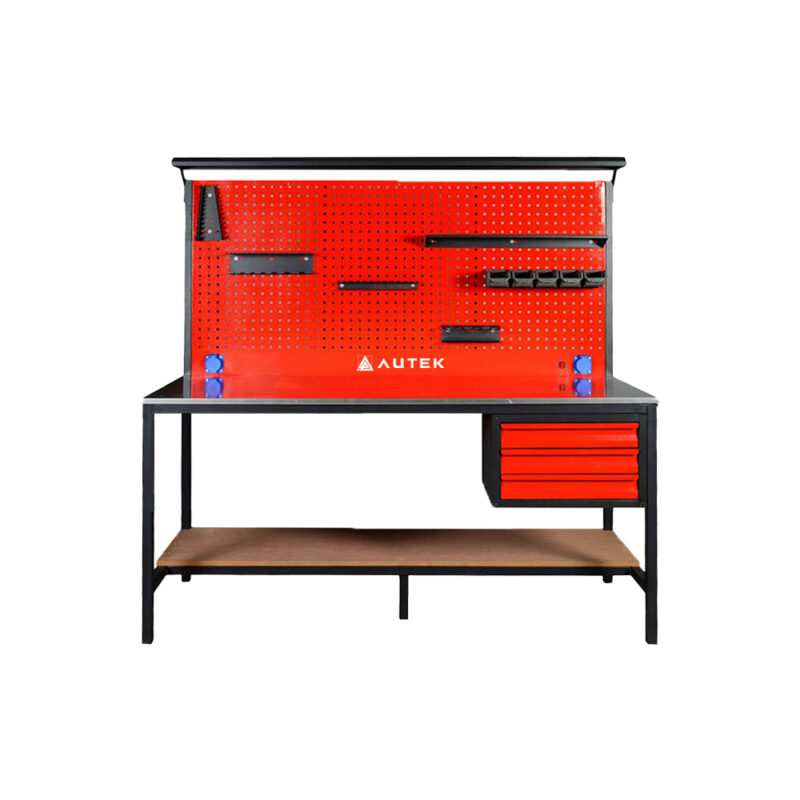 Autek Çalışma Tezgâhı 3 Çekmeceli 1.85m Kırmızı