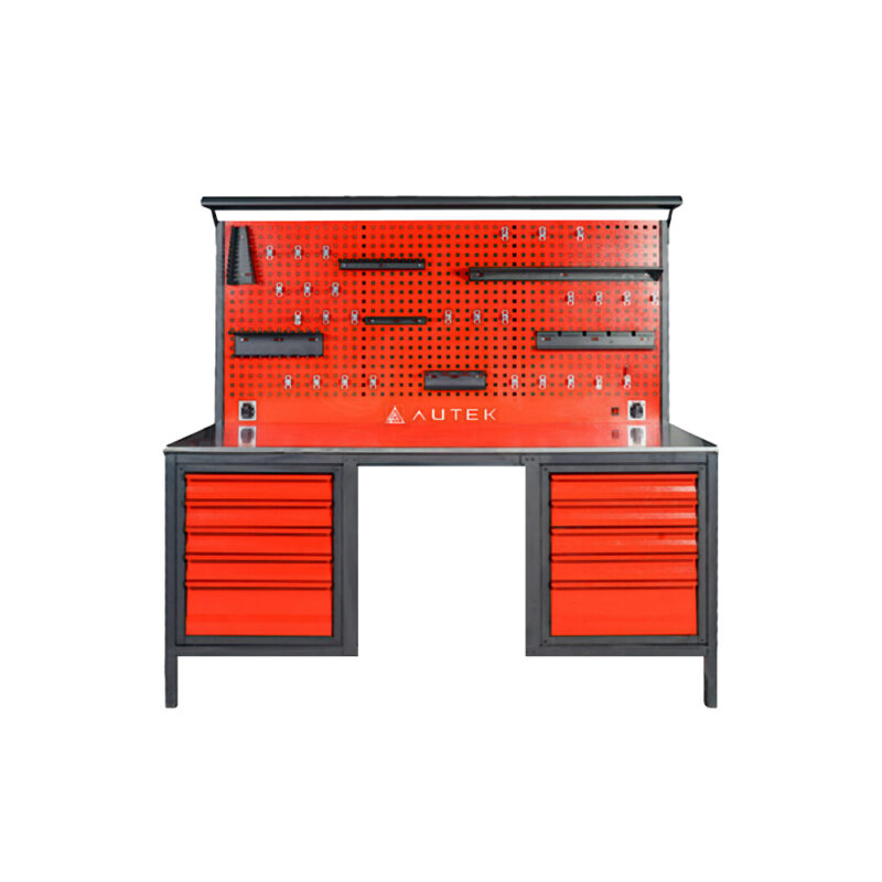 Autek Çalışma Tezgâhı 10 Çekmeceli 2m Kırmızı