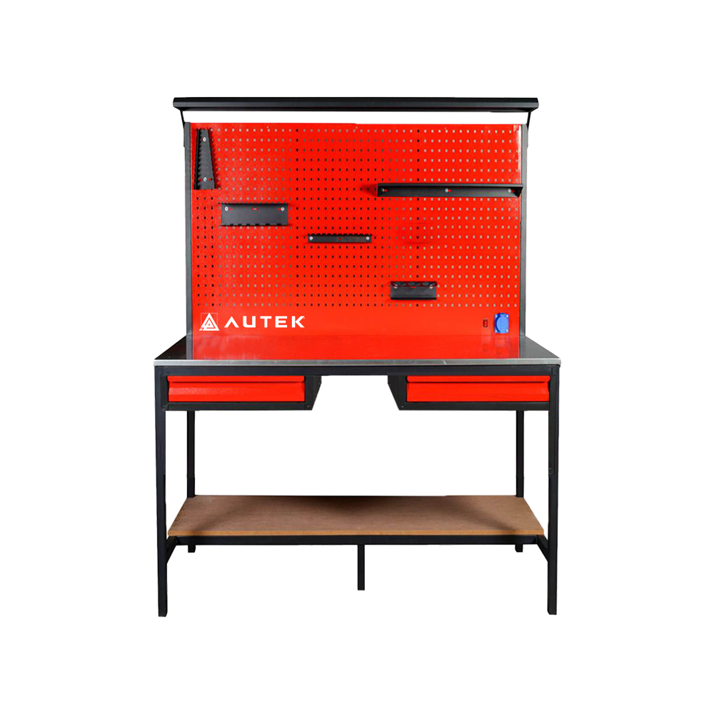Autek Çalışma Tezgâhı 2 Çekmeceli 1.50m Kırmızı