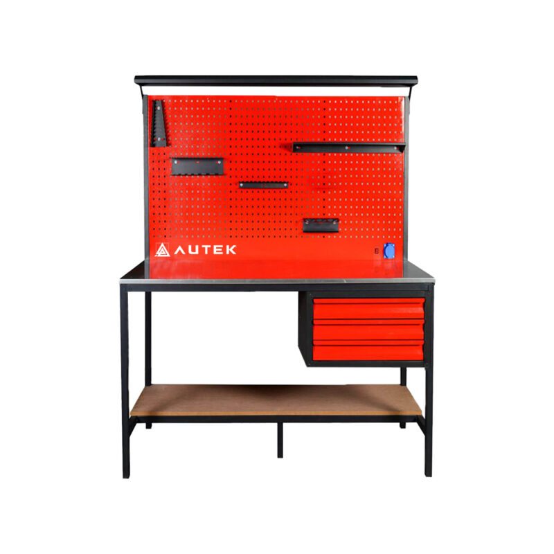 Autek Çalışma Tezgâhı 3 Çekmeceli 1.50m Kırmızı
