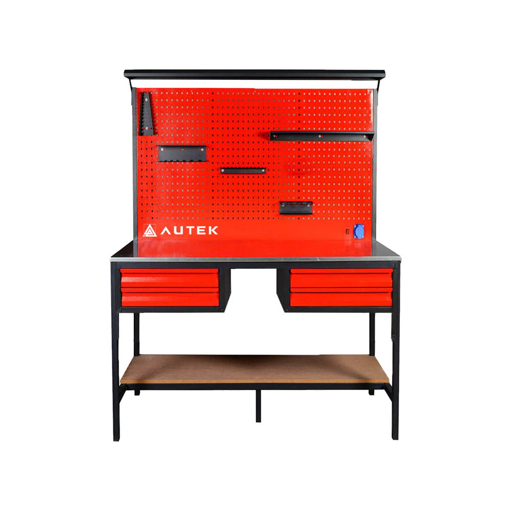 Autek Çalışma Tezgâhı 4 Çekmeceli 1.50m Kırmızı