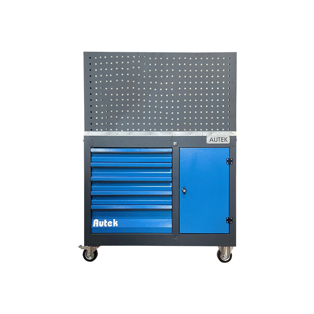 Autek 5 Çekmeceli Dolaplı-Panolu Takım Arabası Mavi